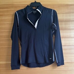 Nike black Half-Zip Pullover with light pink Snap Placket